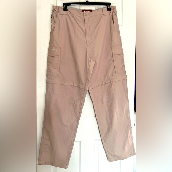 SIMMS Outdoor Products Tan/Cork Convertible Fishing Pants Zip Off Design XL - Picture 1 of 10
